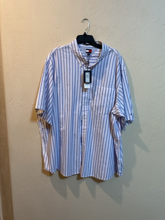Tommy Hilfiger Other - Tommy Hilfiger Men’s Blue & White Stripe Button-Up Shirt 4XL